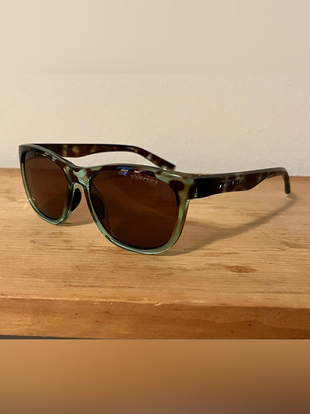 Tifosi Optics Green Tortoiseshell Frame with Brown Lenses Sunglasses